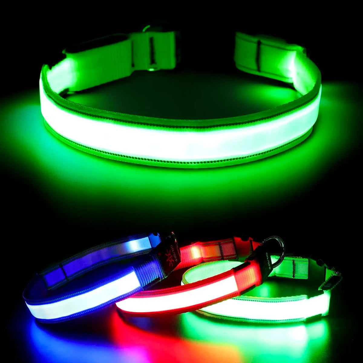 LED Light-Up Dog Collar - USB Rechargeable Safety Collar
