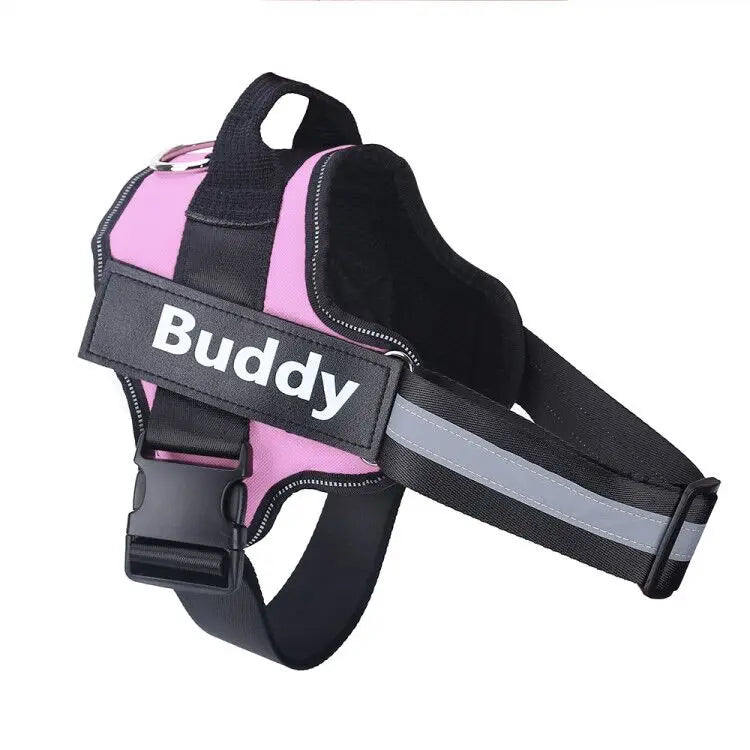 Custom Name Patch No-Pull Dog Harness - Pink