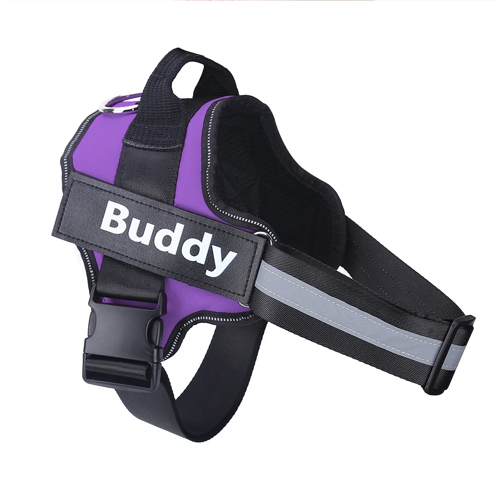 Custom Name Patch No-Pull Dog Harness - Purple