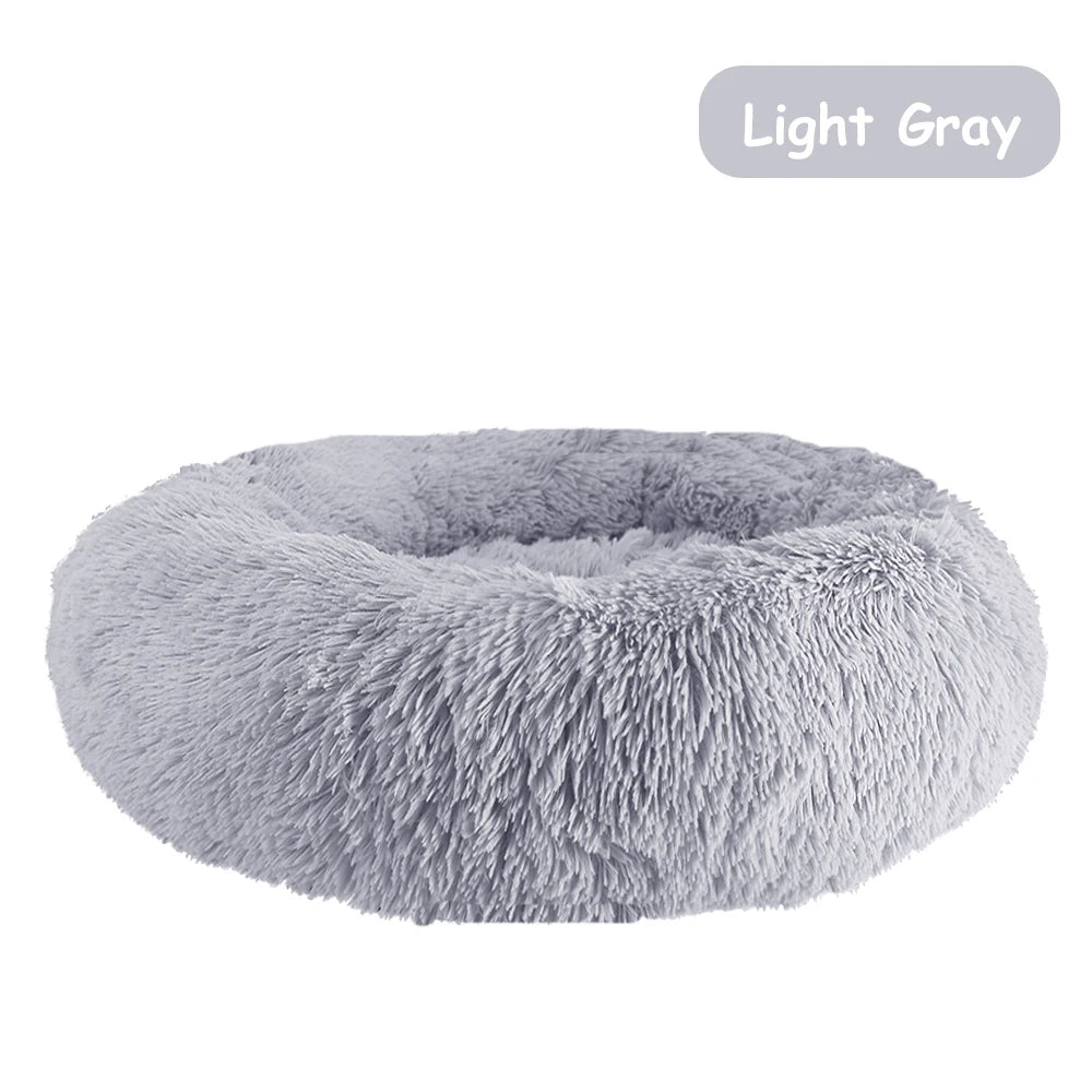 Calming Donut Cuddler Pet Bed - Light Gray