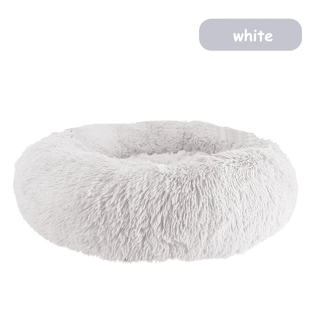 Calming Donut Cuddler Pet Bed - White