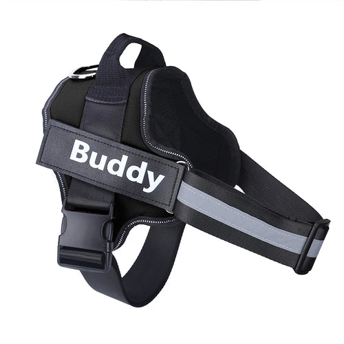 Custom Name Patch No-Pull Dog Harness - Black