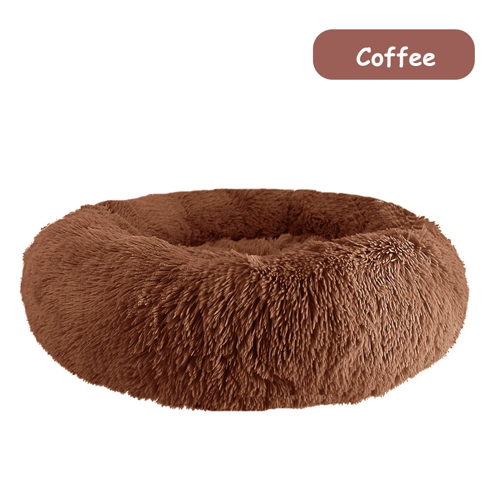 Calming Donut Cuddler Pet Bed - Coffee