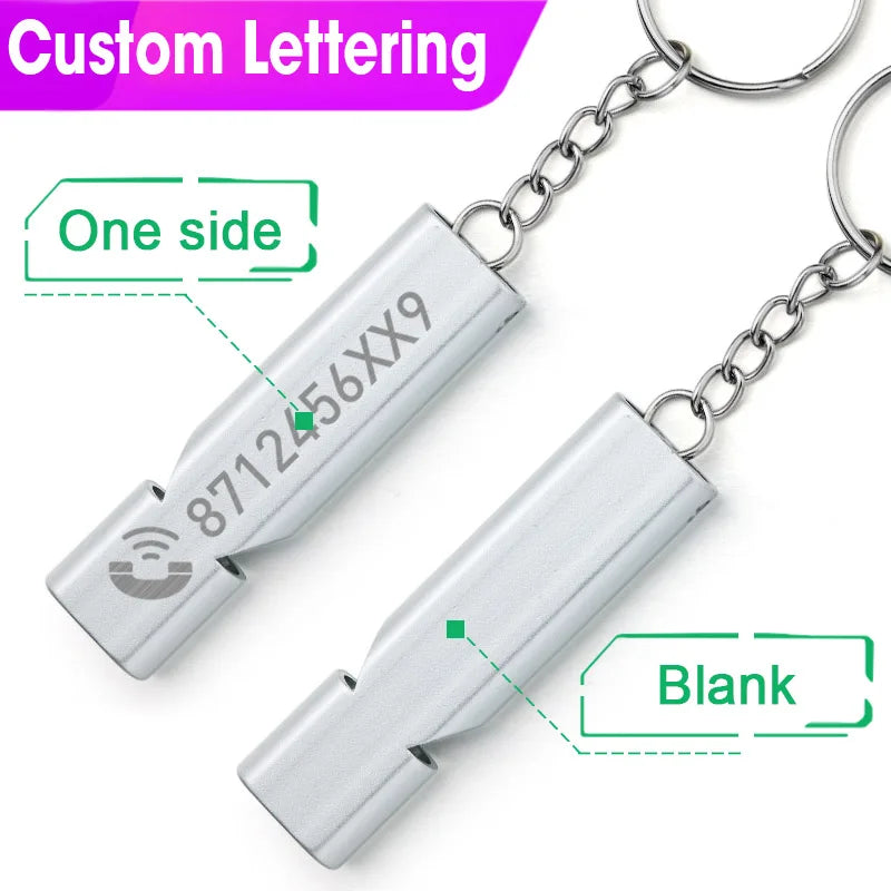 Double-Tube Survival Whistle Keychain - High Decibel