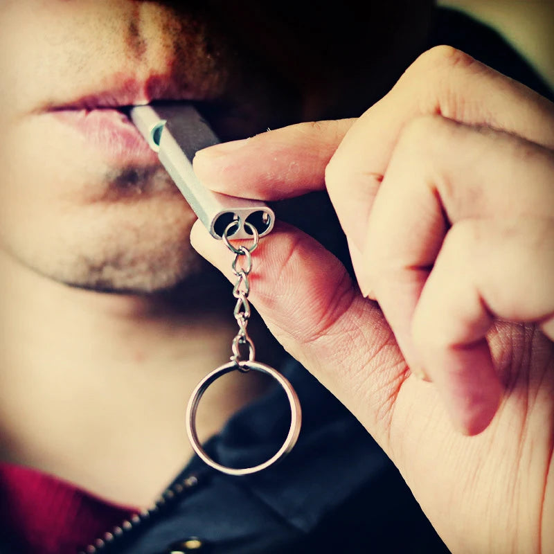 Double-Tube Survival Whistle Keychain - High Decibel
