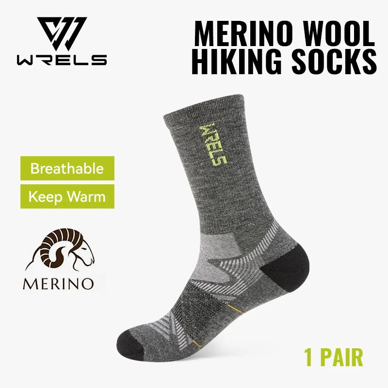 Merino Wool Hiking Socks - Cushioned Crew (1-3 Pairs)