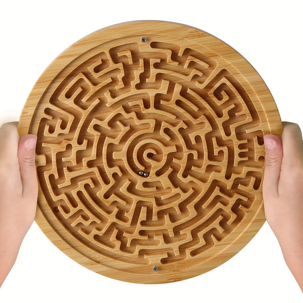 Large Wooden Balance Maze - Dual-Sided Bamboo Board