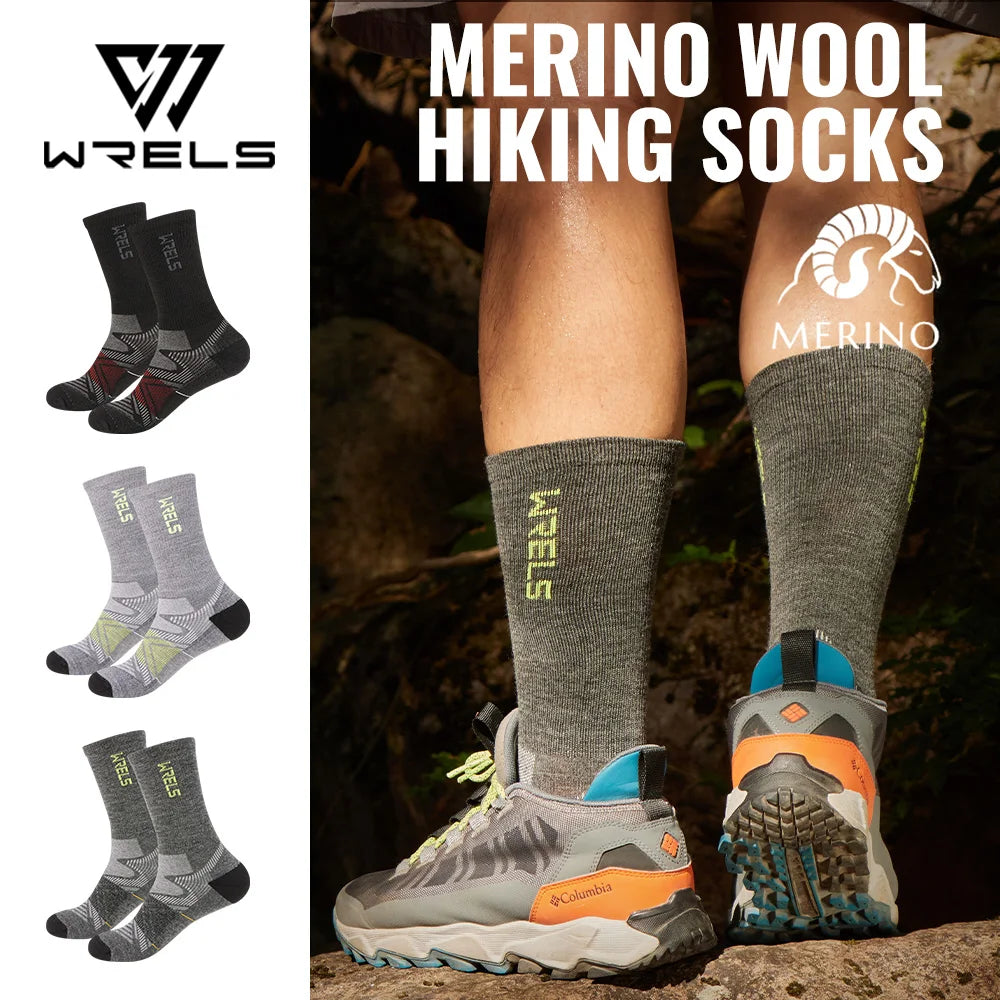 Merino Wool Hiking Socks - Cushioned Crew (1-3 Pairs)