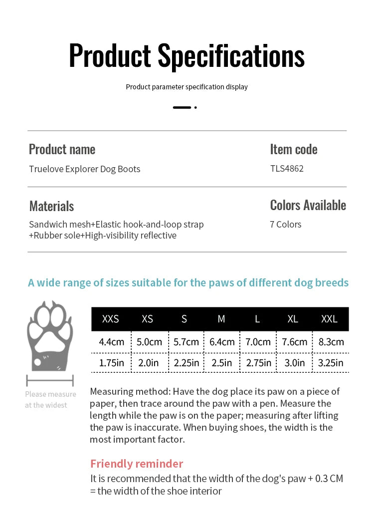 Dog Boots with Vibram Soles - Protective Paw Shoes (2 or 4 Pack)
