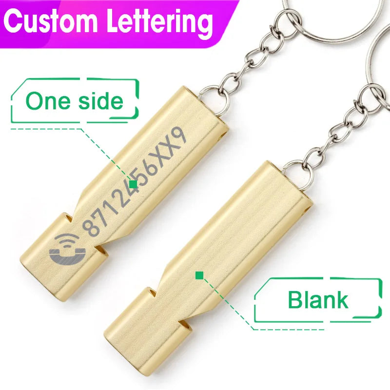 Double-Tube Survival Whistle Keychain - High Decibel