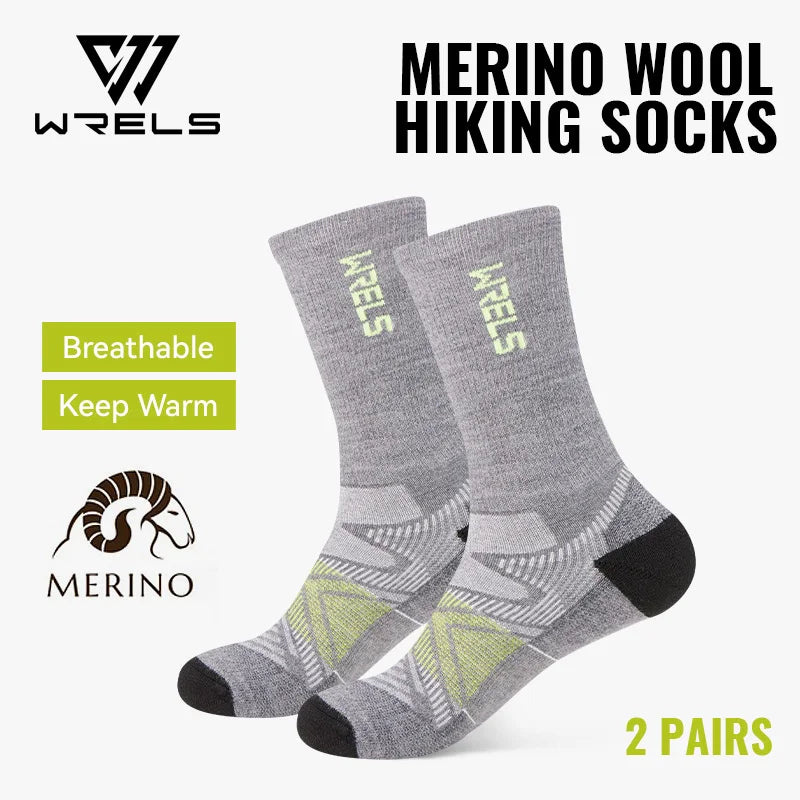 Merino Wool Hiking Socks - Cushioned Crew (1-3 Pairs)