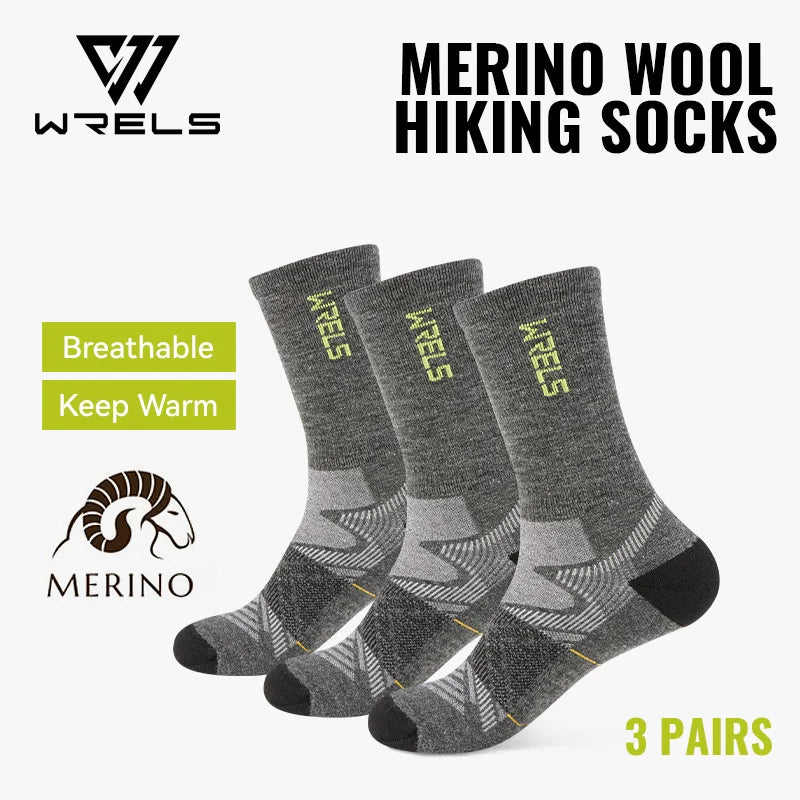 Merino Wool Hiking Socks - Cushioned Crew (1-3 Pairs)