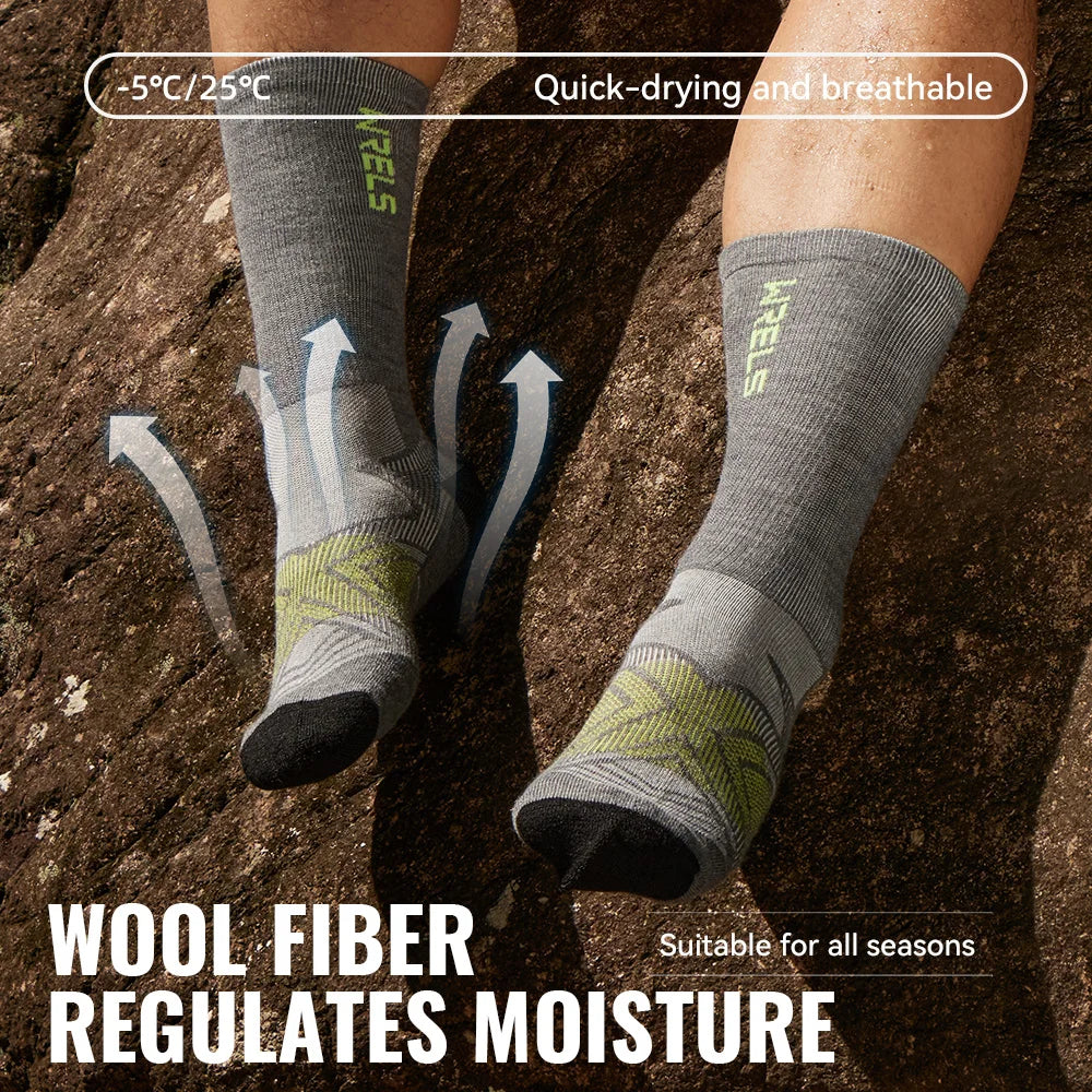 Merino Wool Hiking Socks - Cushioned Crew (1-3 Pairs)