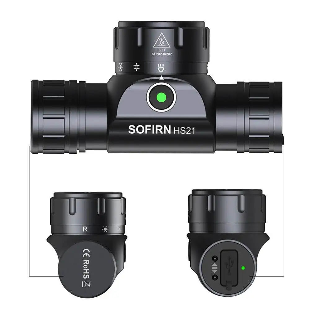 Sofirn HS21 Rechargeable Headlamp - Spot, Flood & Red