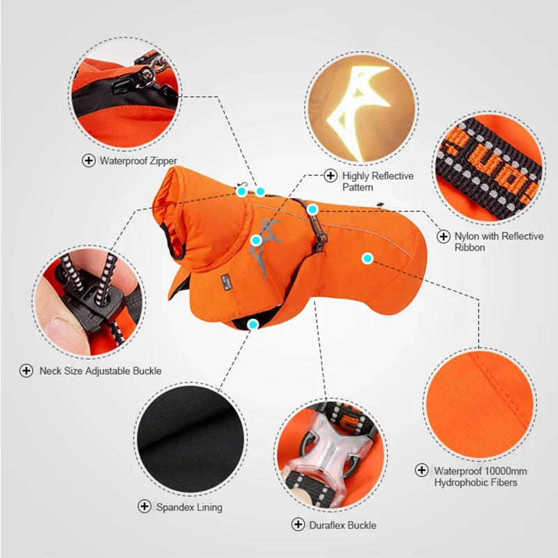Waterproof Winter Dog Coat - Windproof & Reflective