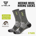 Merino Wool Hiking Socks - Cushioned Crew (1-3 Pairs)