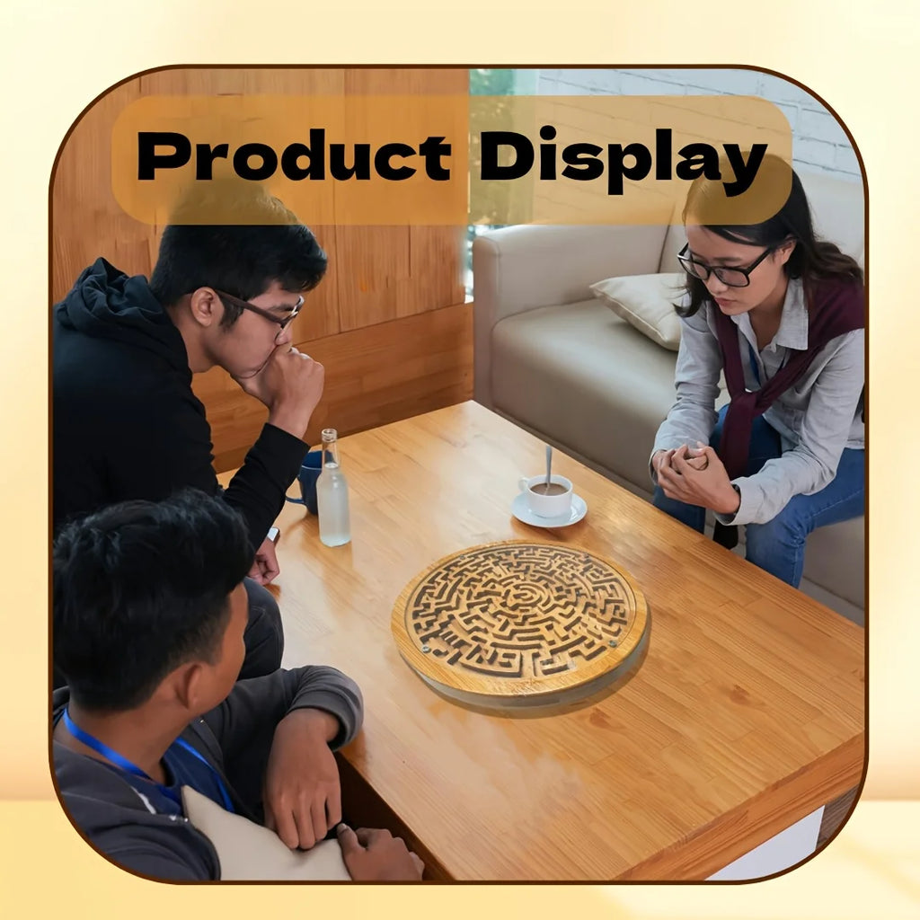 Large Wooden Balance Maze - Dual-Sided Bamboo Board