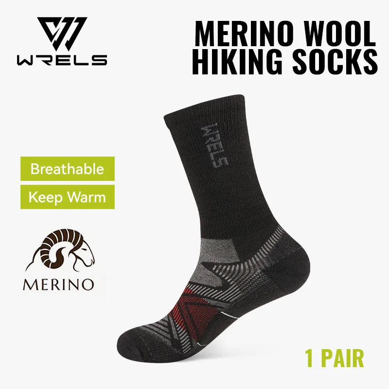Merino Wool Hiking Socks - Cushioned Crew (1-3 Pairs)