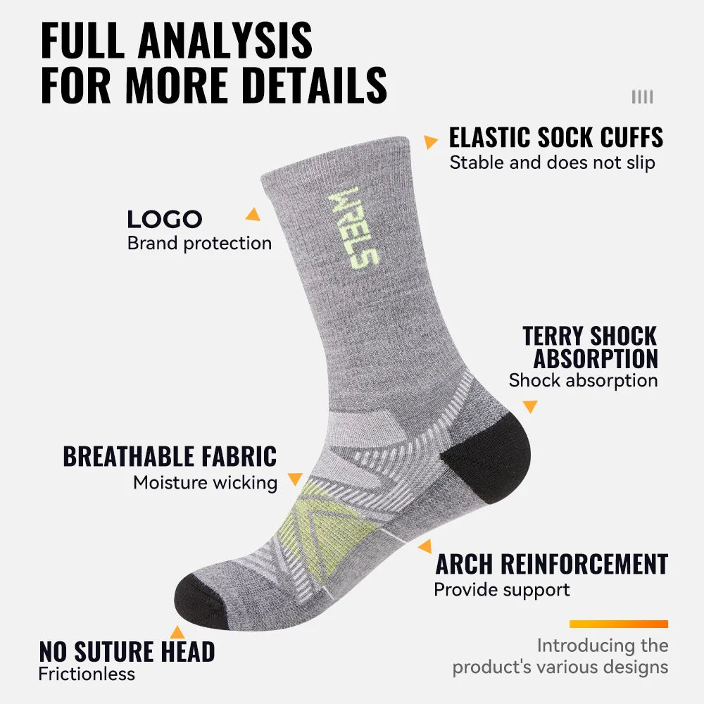 Merino Wool Hiking Socks - Cushioned Crew (1-3 Pairs)