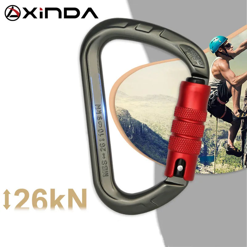 XINDA Aluminum Climbing Carabiner - 26kN (Screw, Auto & Triple Lock)