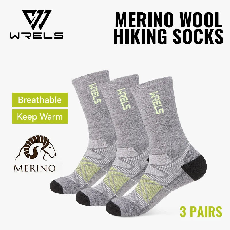 Merino Wool Hiking Socks - Cushioned Crew (1-3 Pairs)