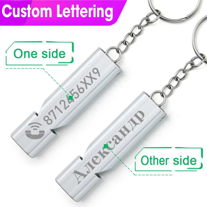Double-Tube Survival Whistle Keychain - High Decibel