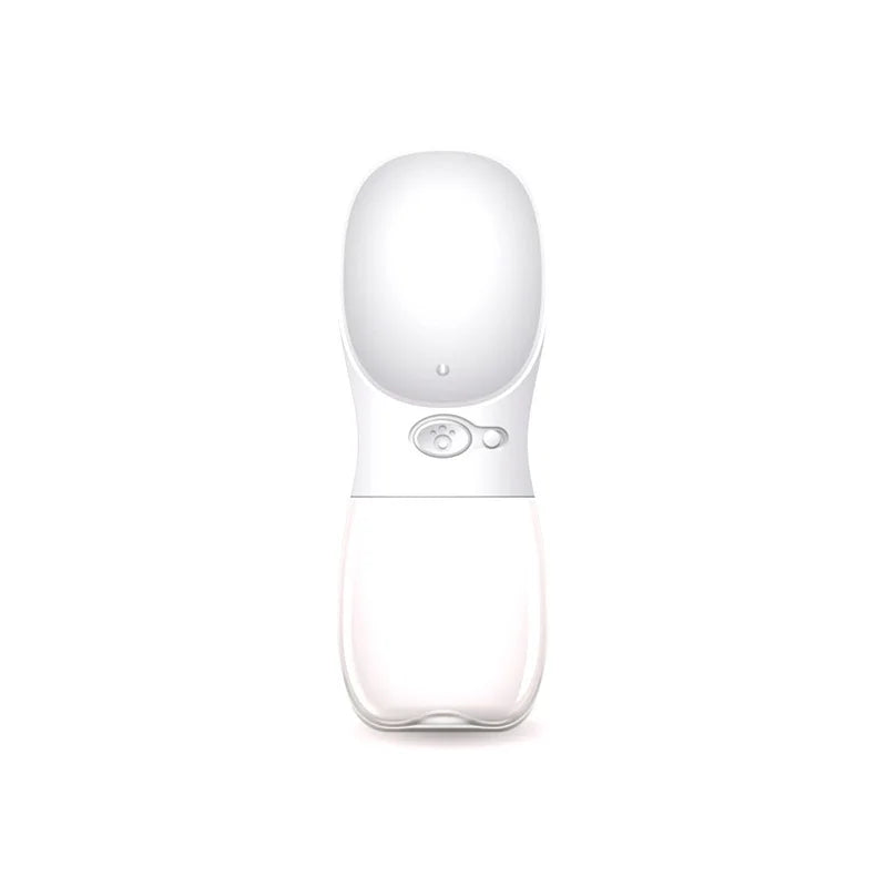 Portable Dog Water Bottle with Bowl - White