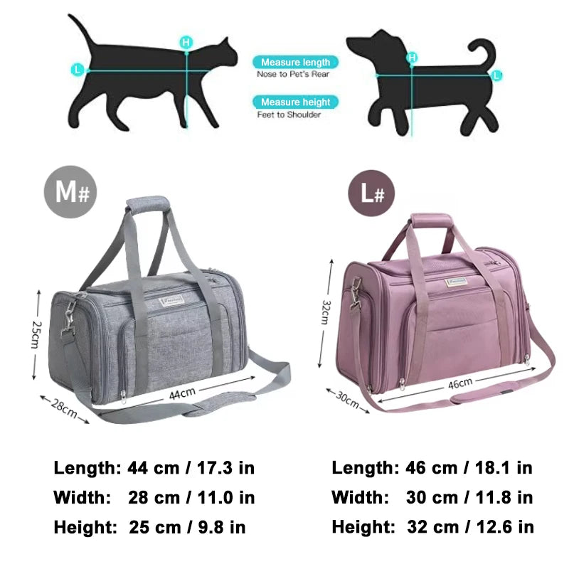 Foldable Pet Carrier Backpack - Travel Carrier for Cats & Small Dogs