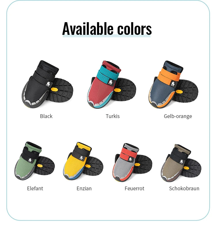 Dog Boots with Vibram Soles - Protective Paw Shoes (2 or 4 Pack)