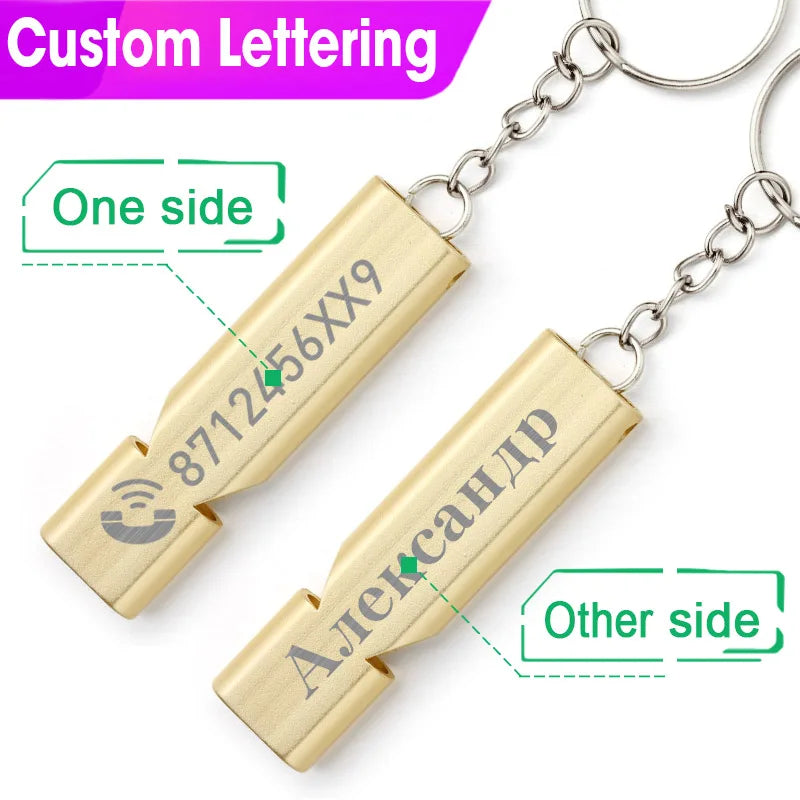Double-Tube Survival Whistle Keychain - High Decibel