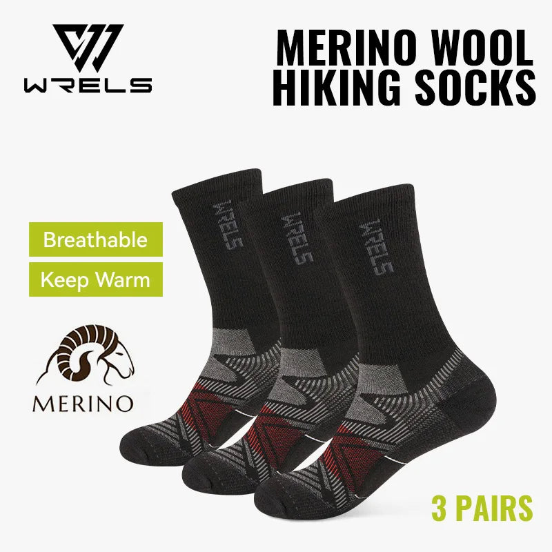 Merino Wool Hiking Socks - Cushioned Crew (1-3 Pairs)