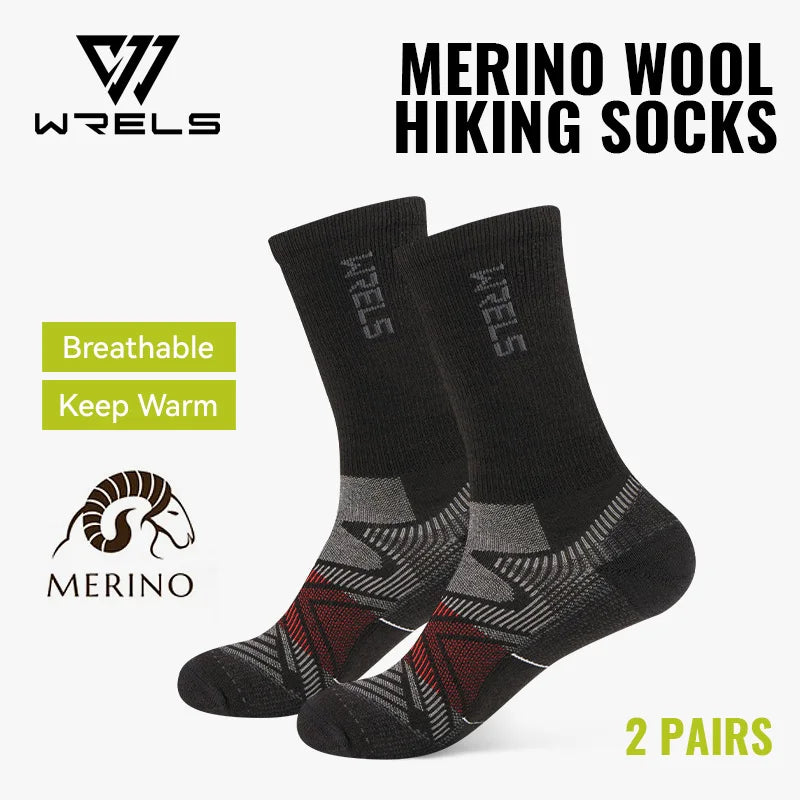 Merino Wool Hiking Socks - Cushioned Crew (1-3 Pairs)